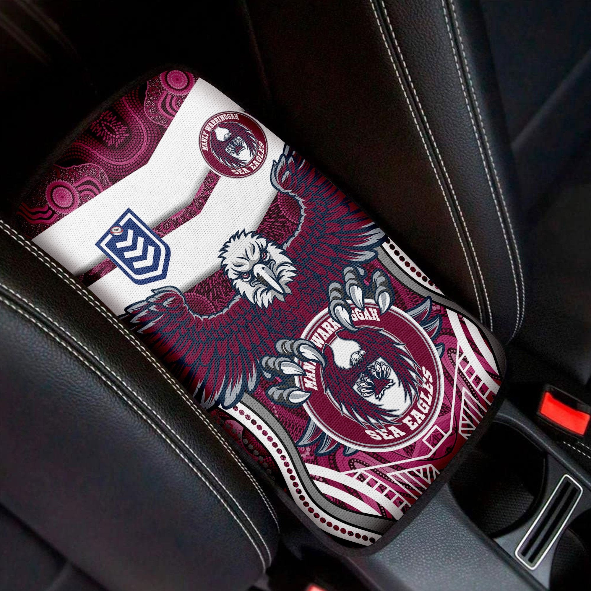 vibe-hoodie-car-center-manly-warringah-sea-eagles-new-style-car-center-console-cover