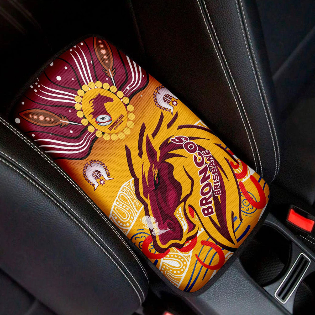 vibe-hoodie-car-center-brisbane-broncos-naidoc-car-center-console-cover