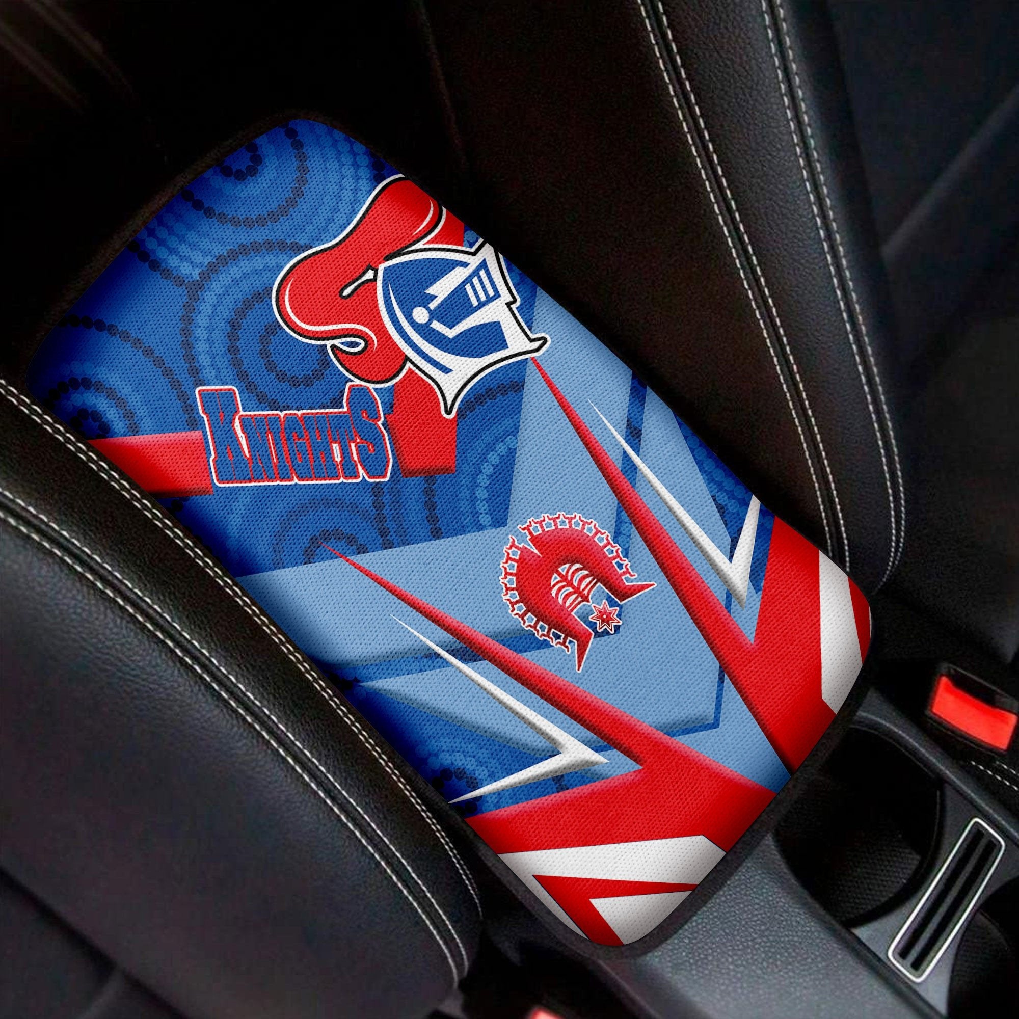vibe-hoodie-car-center-newcastle-knights-naidoc-2022-sporty-style-car-center-console-cover