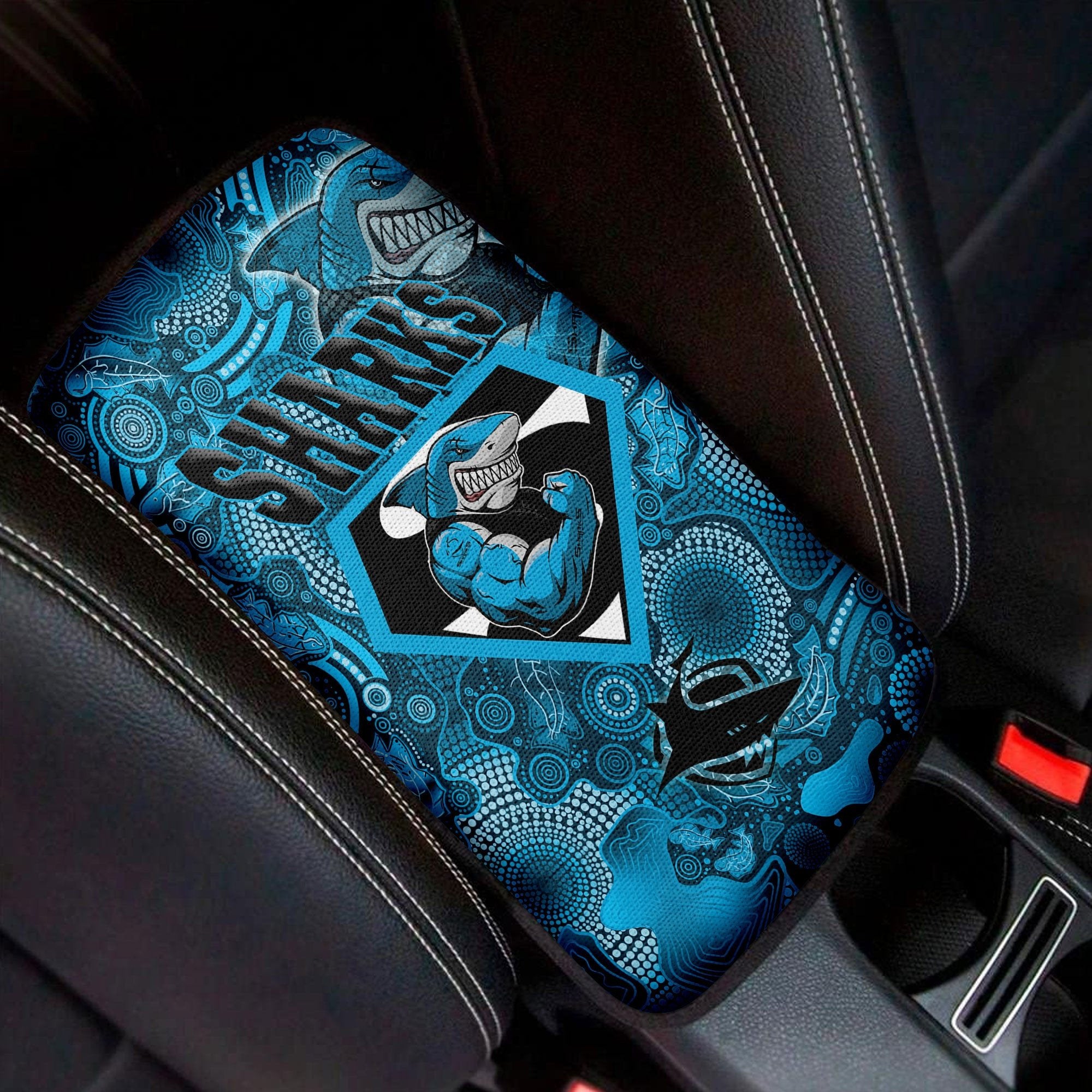 vibe-hoodie-car-center-cronulla-sutherland-sharks-superman-car-center-console-cover