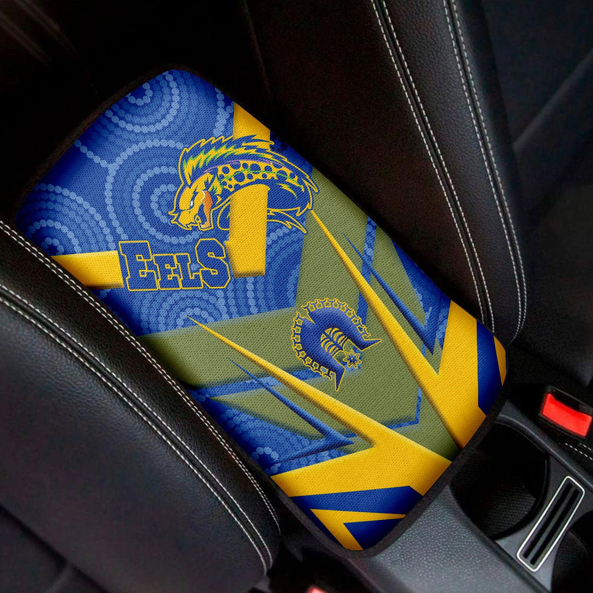 vibe-hoodie-car-center-parramatta-eels-naidoc-2022-sporty-style-car-center-console-cover