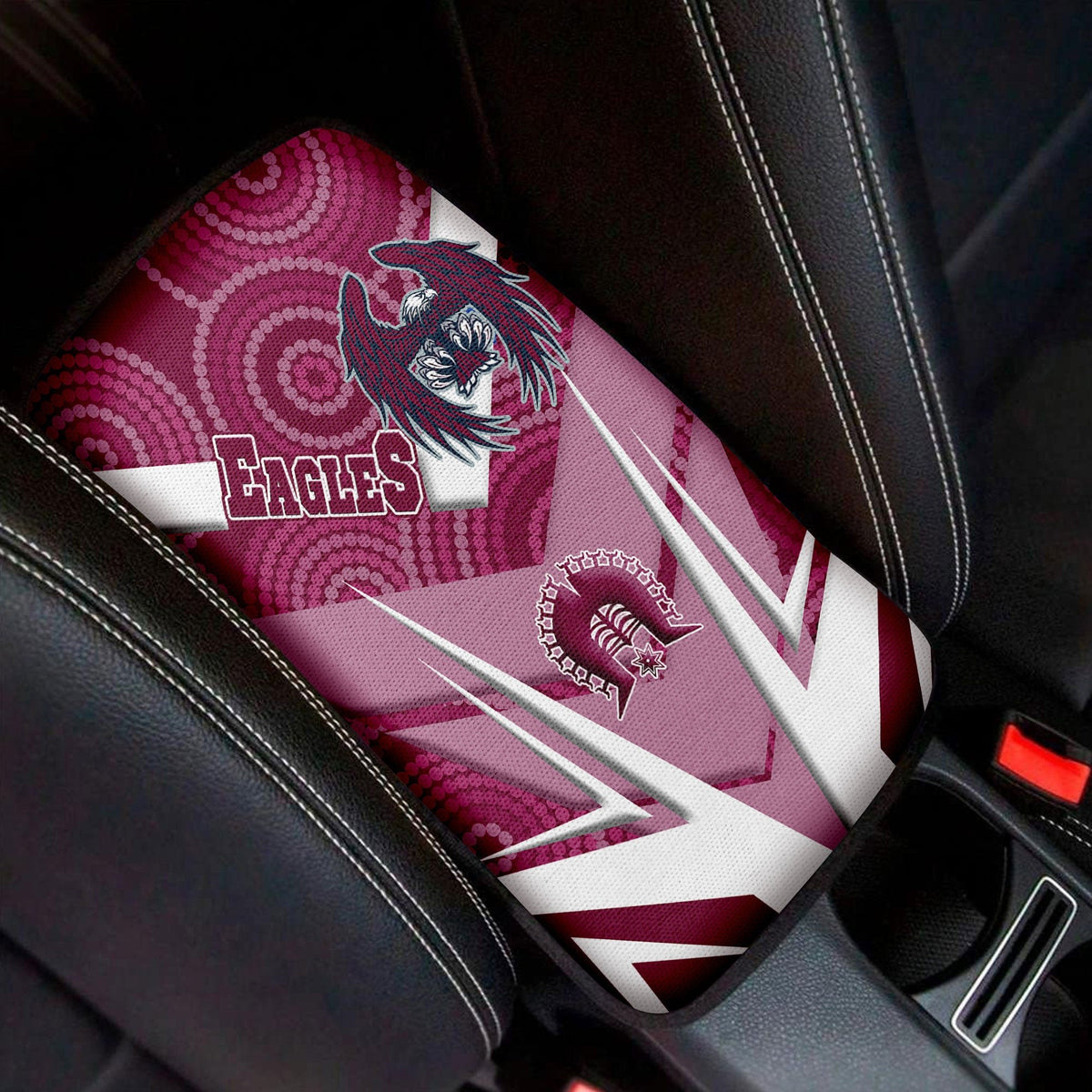 vibe-hoodie-car-center-manly-warringah-sea-eagles-naidoc-2022-sporty-style-car-center-console-cover