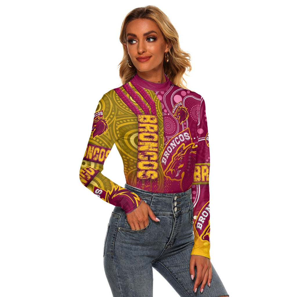 vibe-hoodie-clothing-brisbane-broncos-sporty-style-womens-stretchable-turtleneck-top