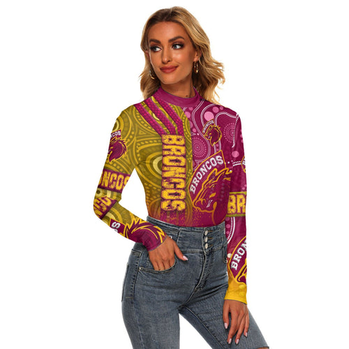 vibe-hoodie-clothing-brisbane-broncos-sporty-style-womens-stretchable-turtleneck-top