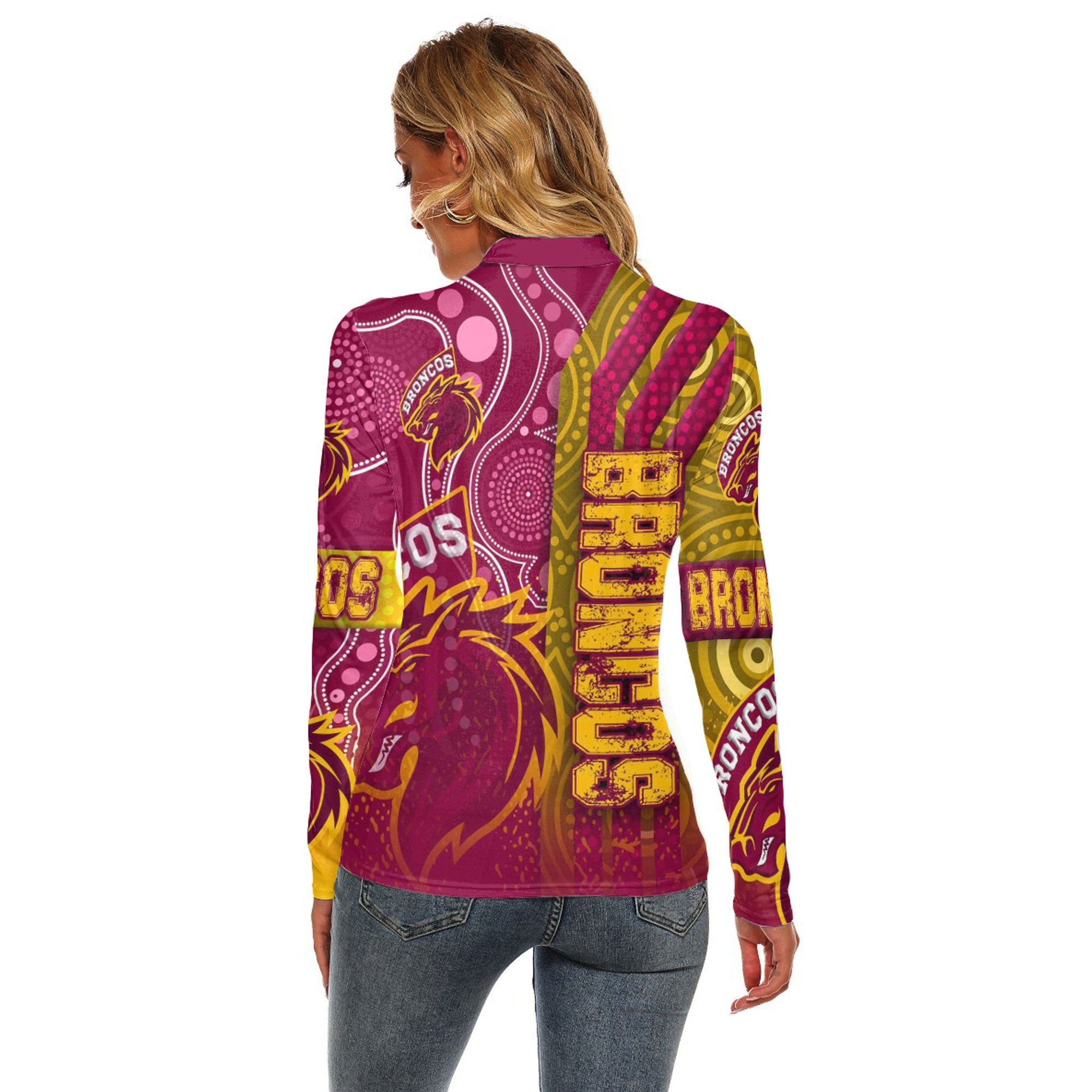 vibe-hoodie-clothing-brisbane-broncos-sporty-style-womens-stretchable-turtleneck-top