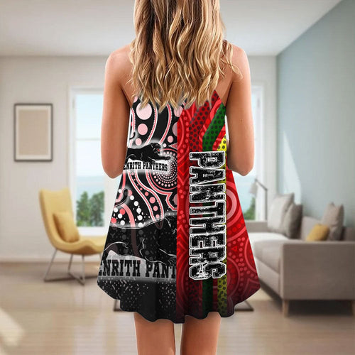 vibe-hoodie-clothing-penrith-panthers-sporty-style-strap-summer-dress