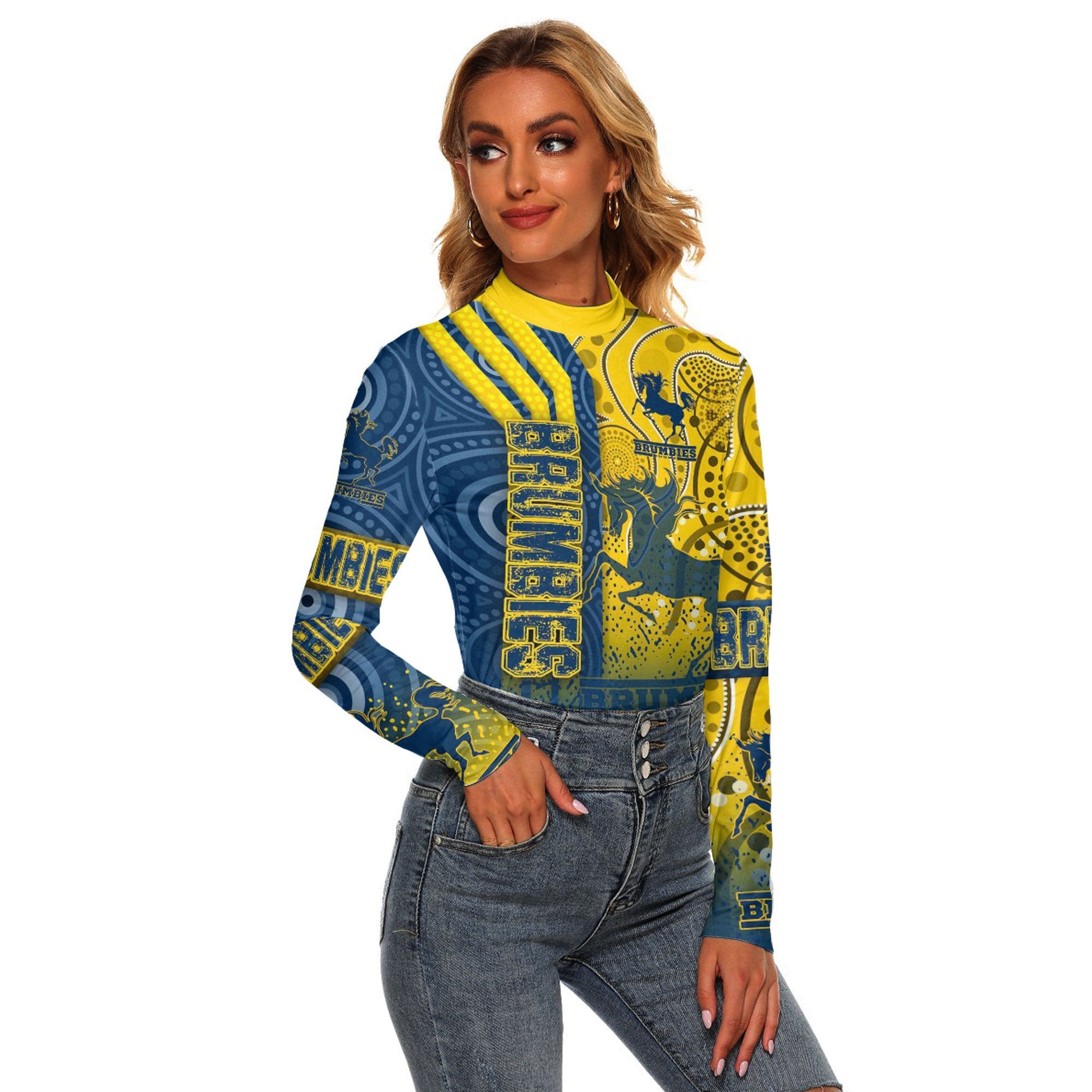vibe-hoodie-clothing-brumbies-sporty-style-womens-stretchable-turtleneck-top