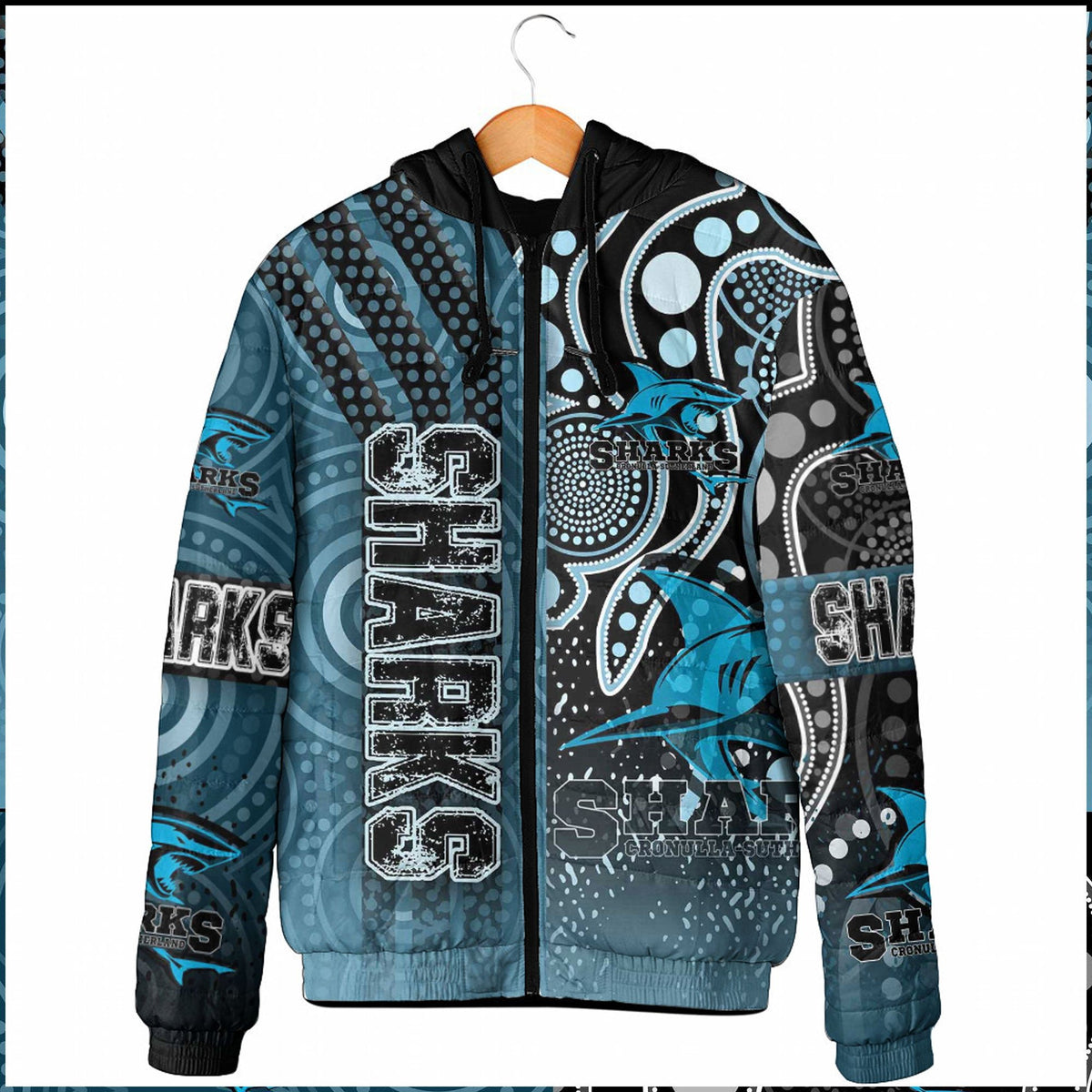 vibe-hoodie-clothing-cronulla-sutherland-sharks-sporty-style-hooded-padded-jacket