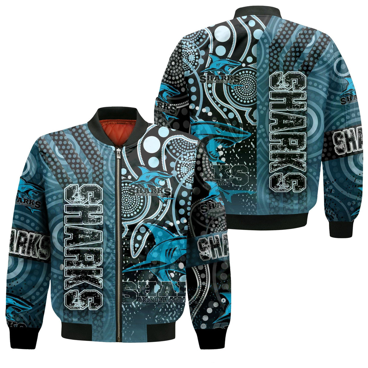vibe-hoodie-clothing-cronulla-sutherland-sharks-sporty-style-zip-bomber-jacket