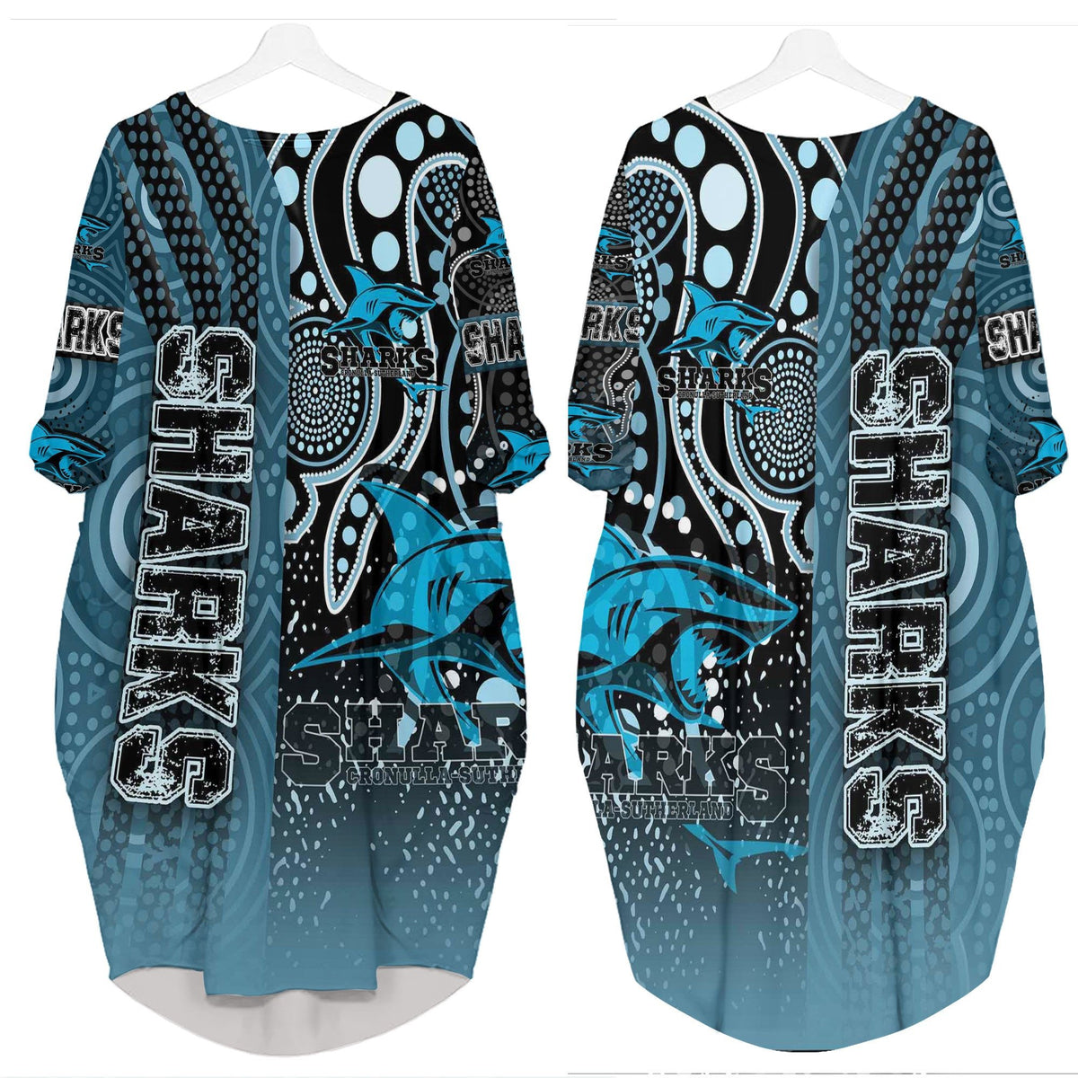 vibe-hoodie-clothing-cronulla-sutherland-sharks-sporty-style-batwing-pocket-dress