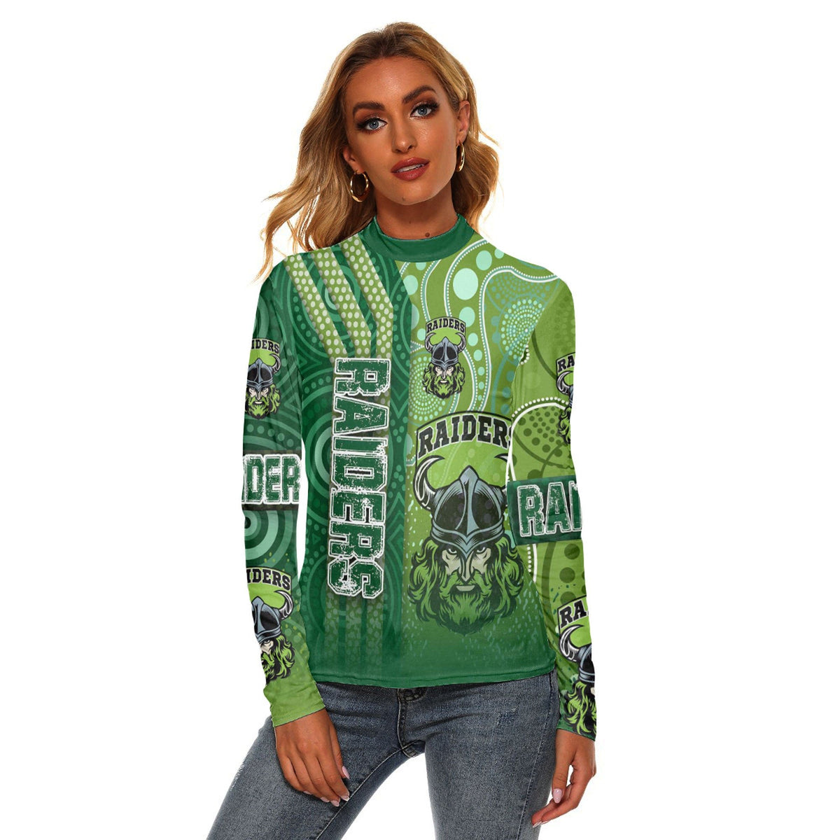 vibe-hoodie-clothing-canberra-raiders-sporty-style-womens-stretchable-turtleneck-top