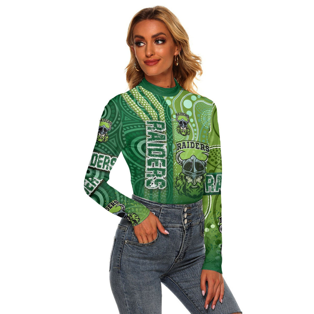 vibe-hoodie-clothing-canberra-raiders-sporty-style-womens-stretchable-turtleneck-top