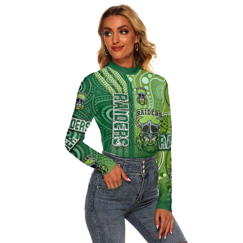 vibe-hoodie-clothing-canberra-raiders-sporty-style-womens-stretchable-turtleneck-top