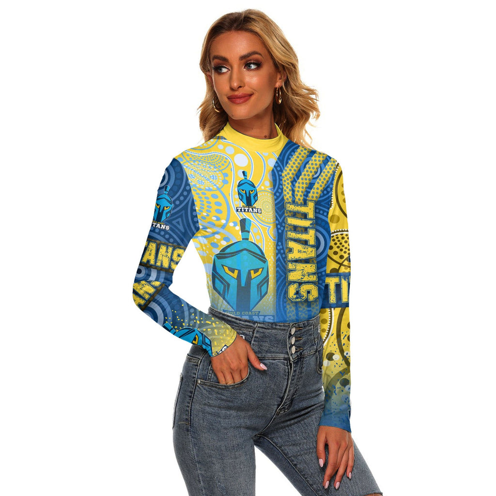 vibe-hoodie-clothing-gold-coast-titans-sporty-style-womens-stretchable-turtleneck-top