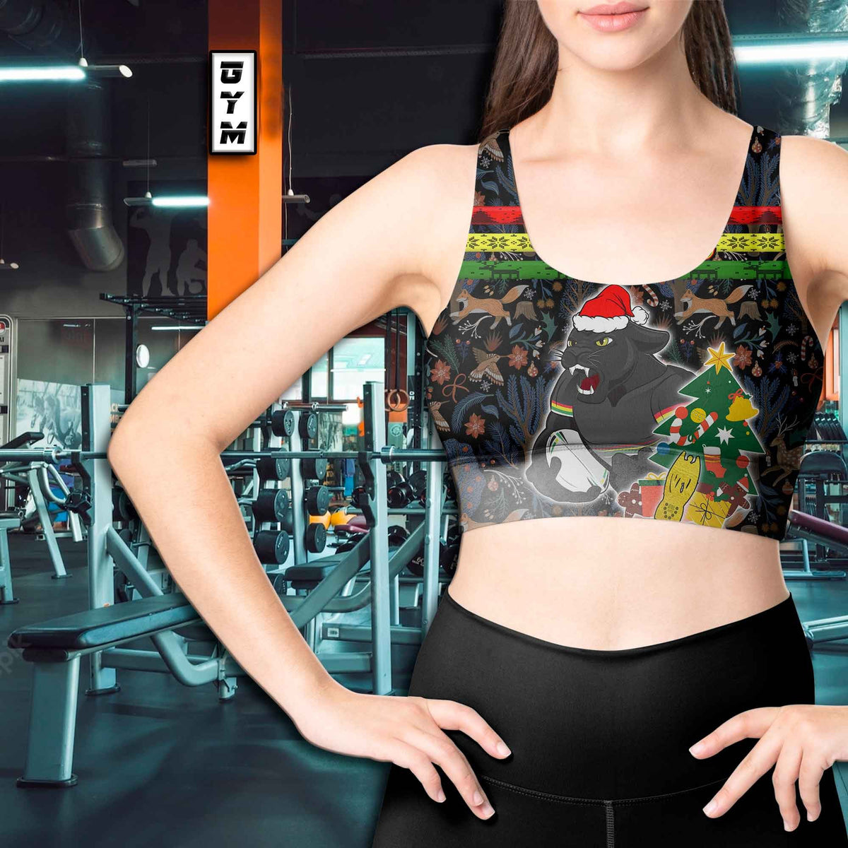 vibe-hoodie-clothing-penrith-panthers-christmas-womens-sport-bras