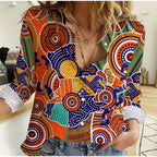custom-text-and-number-women-casual-shirt-australian-map-dot-painting