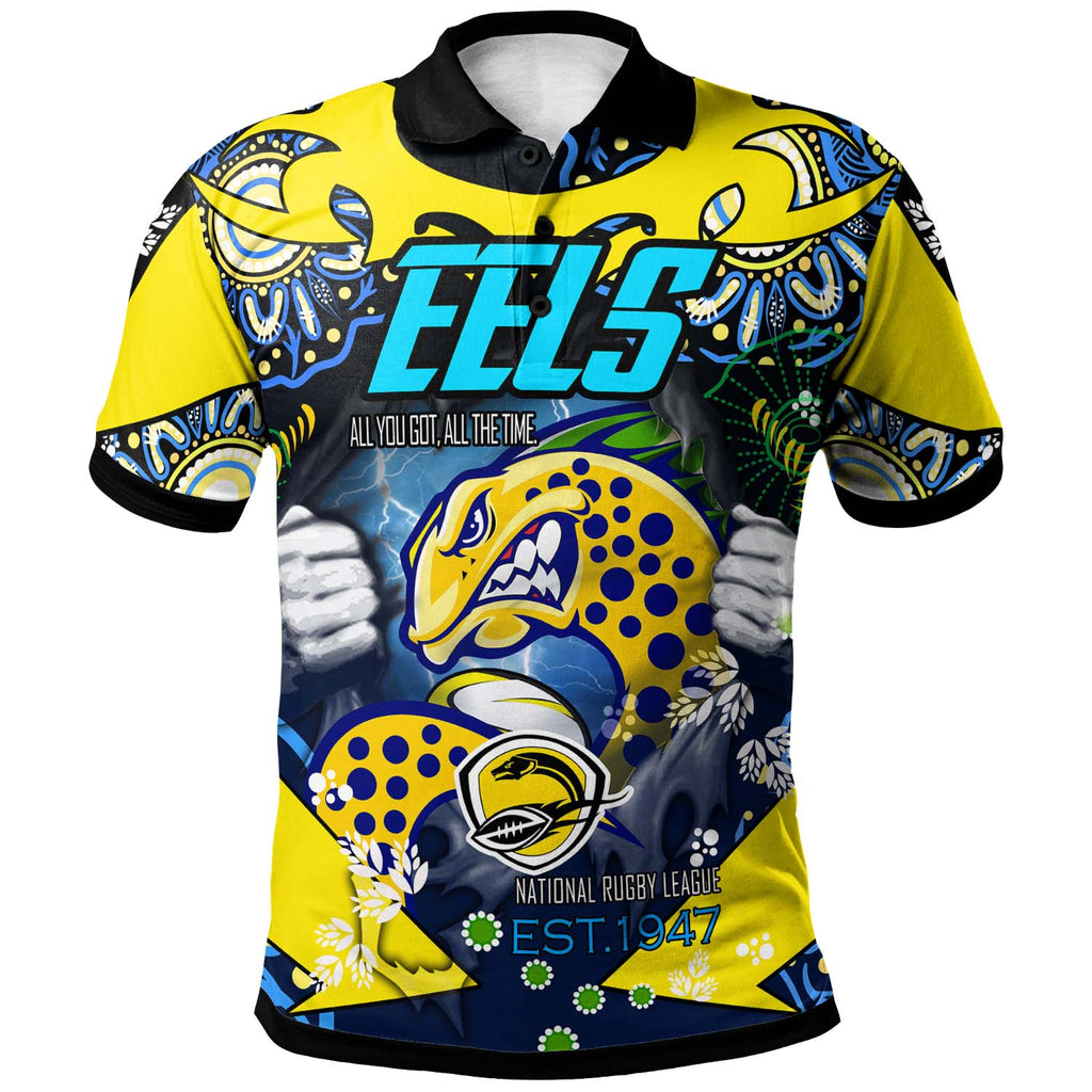 eels-rugby-polo-shirt-custom-personalised-eels-all-you-got-all-the-time-aboriginal-player-and-number-polo-shirt