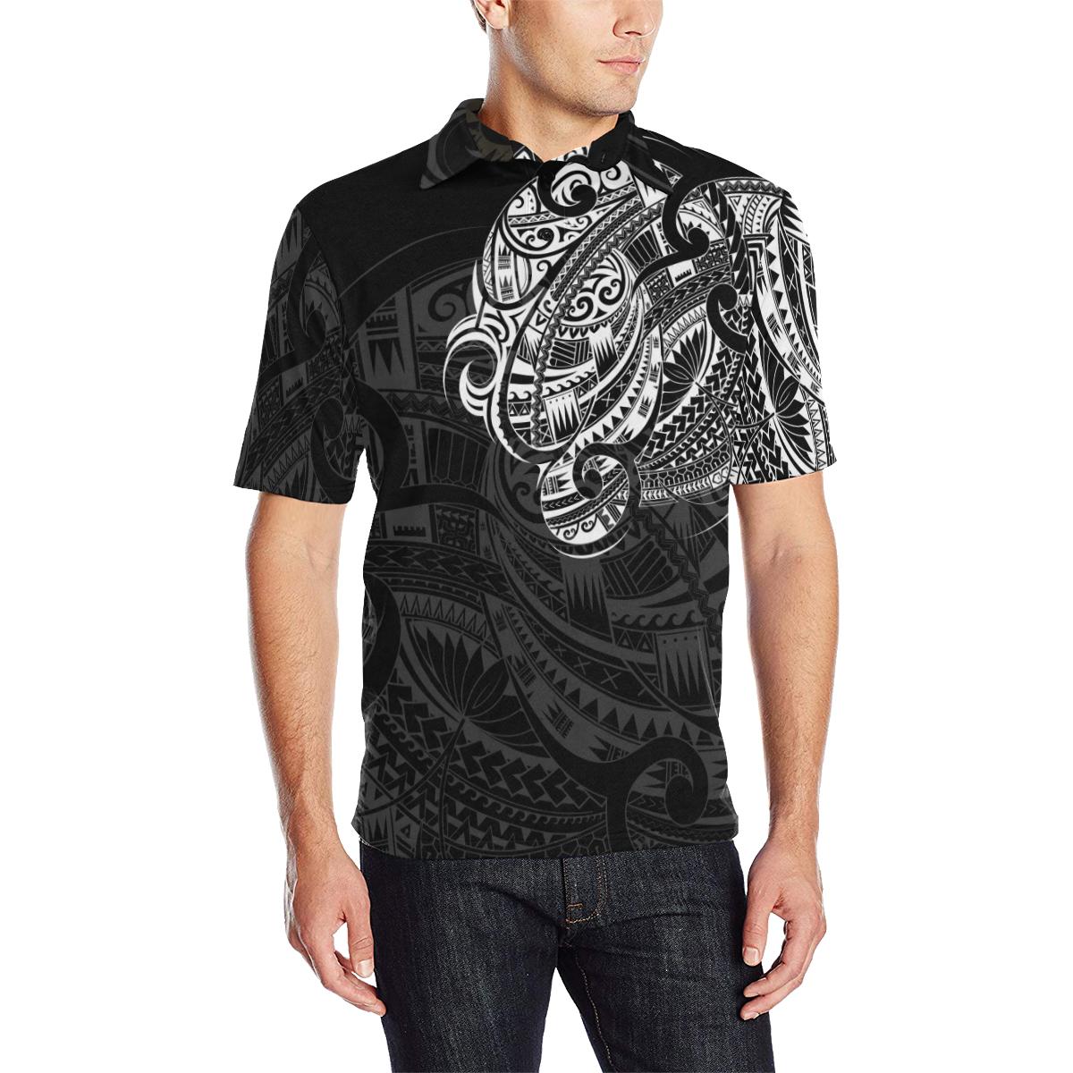 maori-tattoo-style-black-and-white-polo-t-shirt