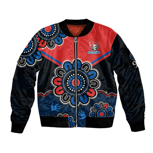 custom-personalised-nrl-newcastle-knights-rugby-novocastrians-1987-aboriginal-sleeve-zip-bomber-jacket