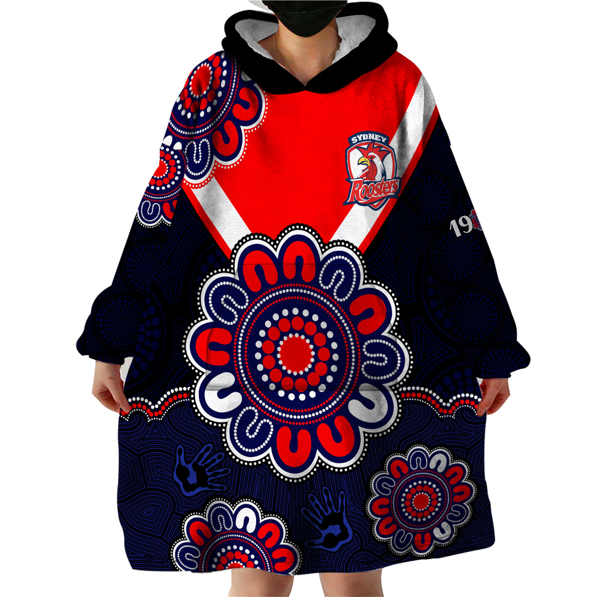 custom-personalised-nrl-sydney-roosters-rugby-1908-aboriginal-wearable-blanket-hoodie
