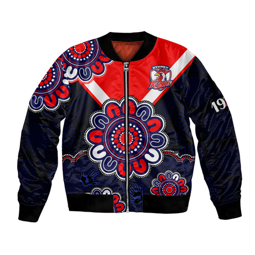 custom-personalised-nrl-sydney-roosters-rugby-1908-aboriginal-bomber-jacket