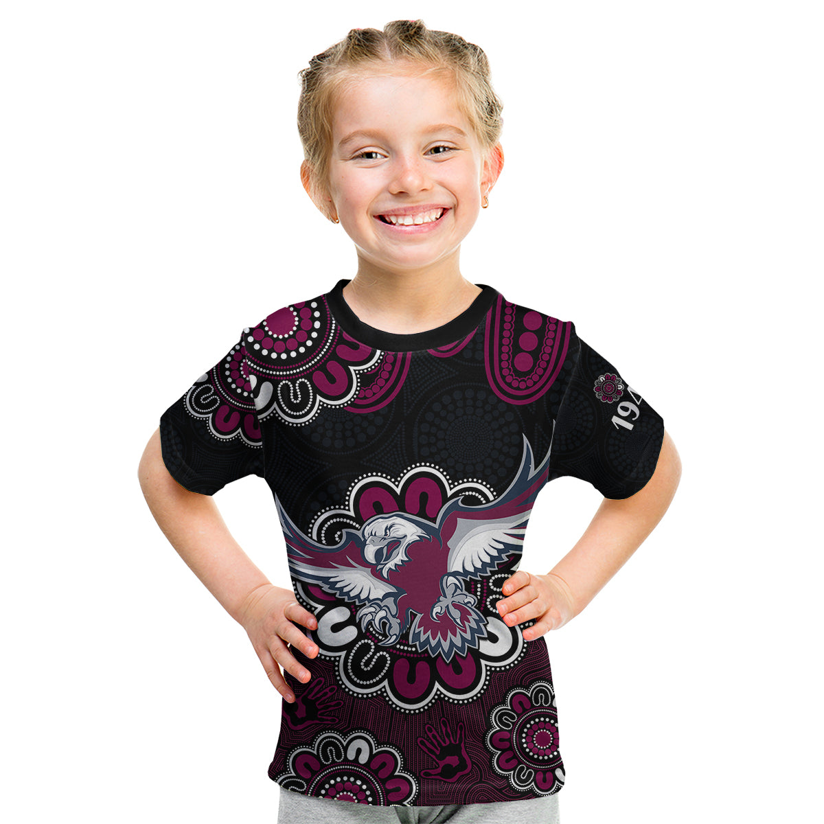 custom-personalised-nrl-manly-warringah-sea-eagles-rugby-1946-aboriginal-kid-t-shirt