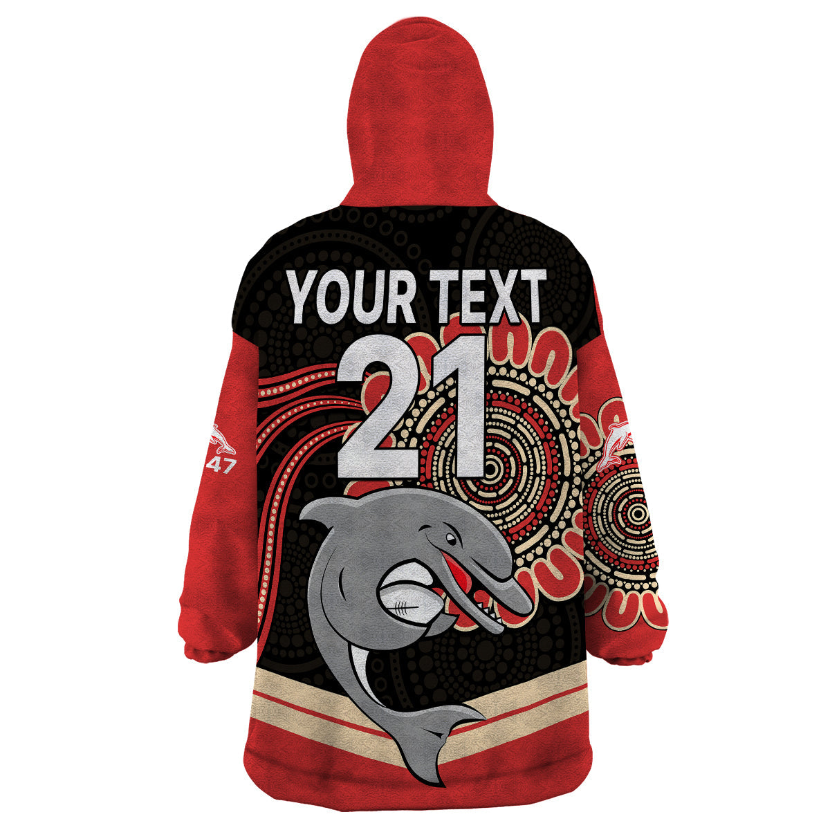 custom-personalised-nrl-redcliffe-dolphins-wearable-blanket-hoodie