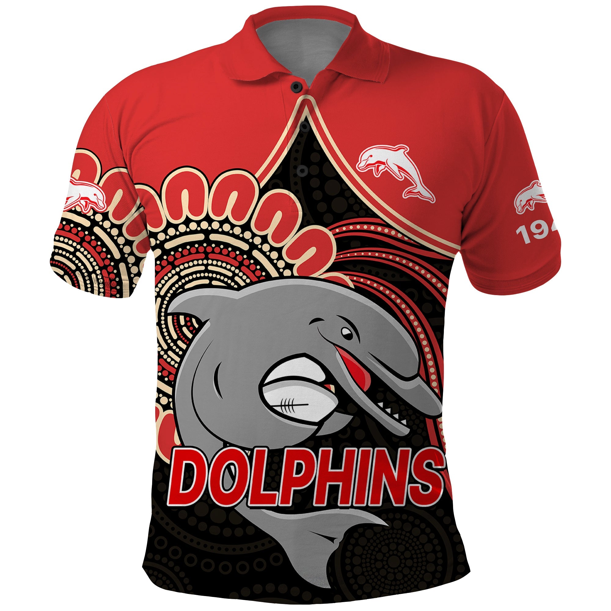custom-personalised-nrl-redcliffe-dolphins-polo-shirt