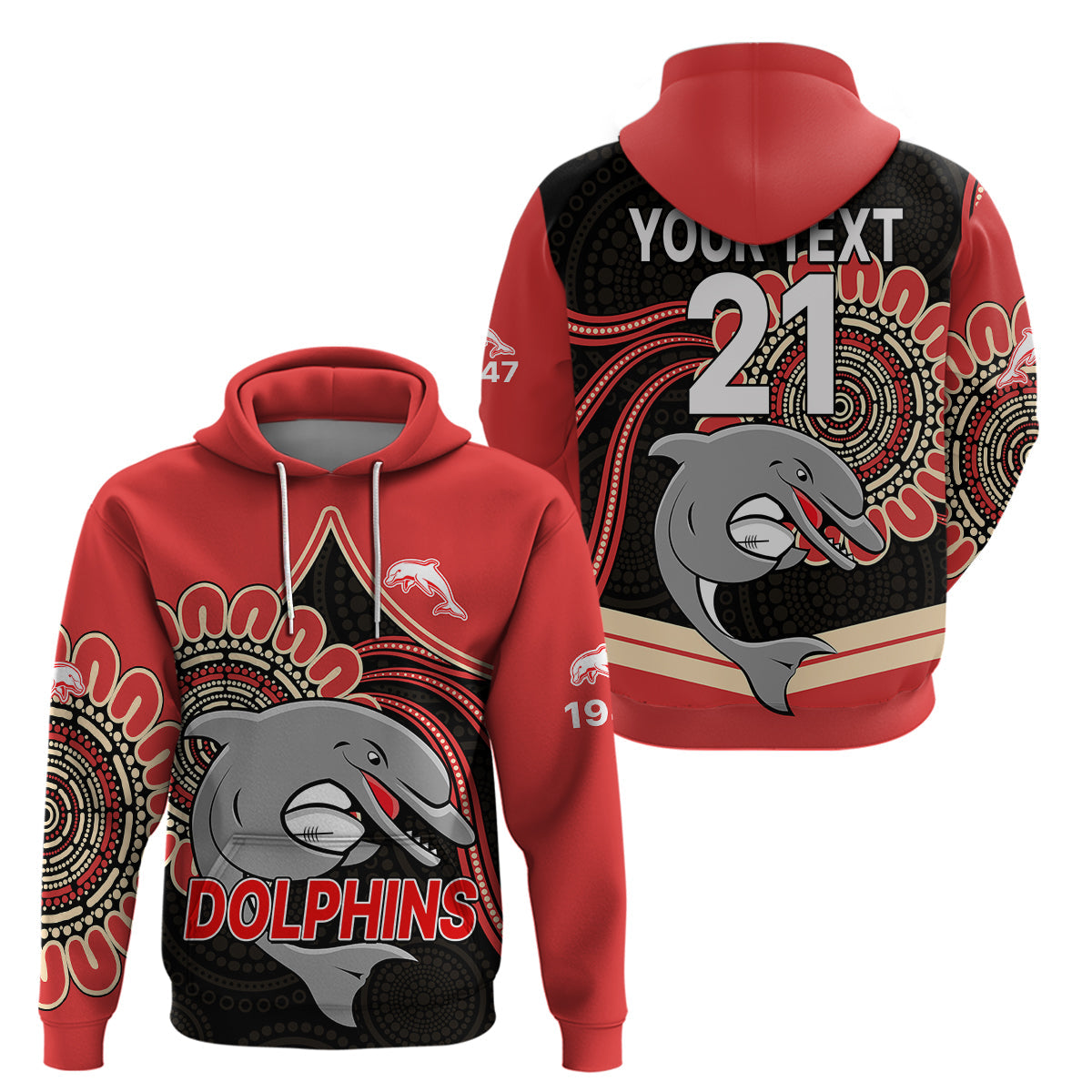custom-personalised-nrl-redcliffe-dolphins-hoodie
