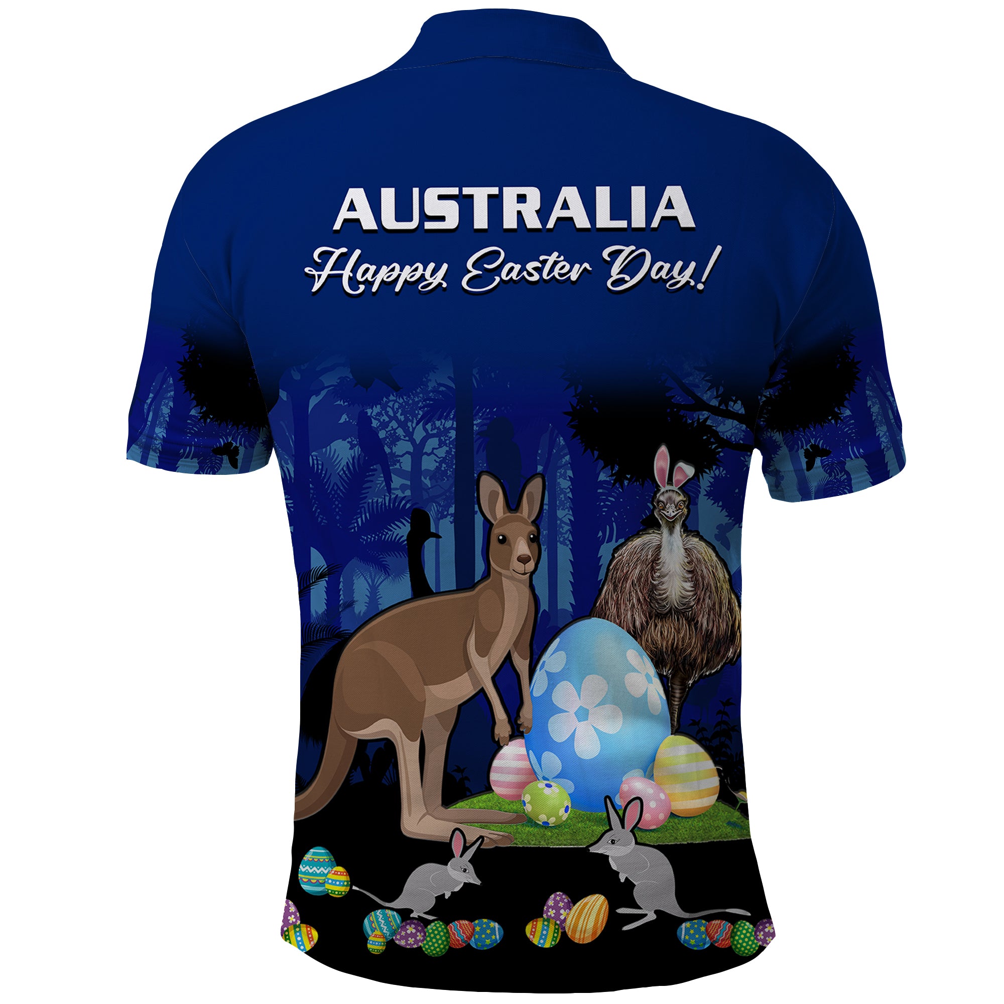 australia-kangaroo-emu-and-bilby-happy-easter-day-polo-shirt