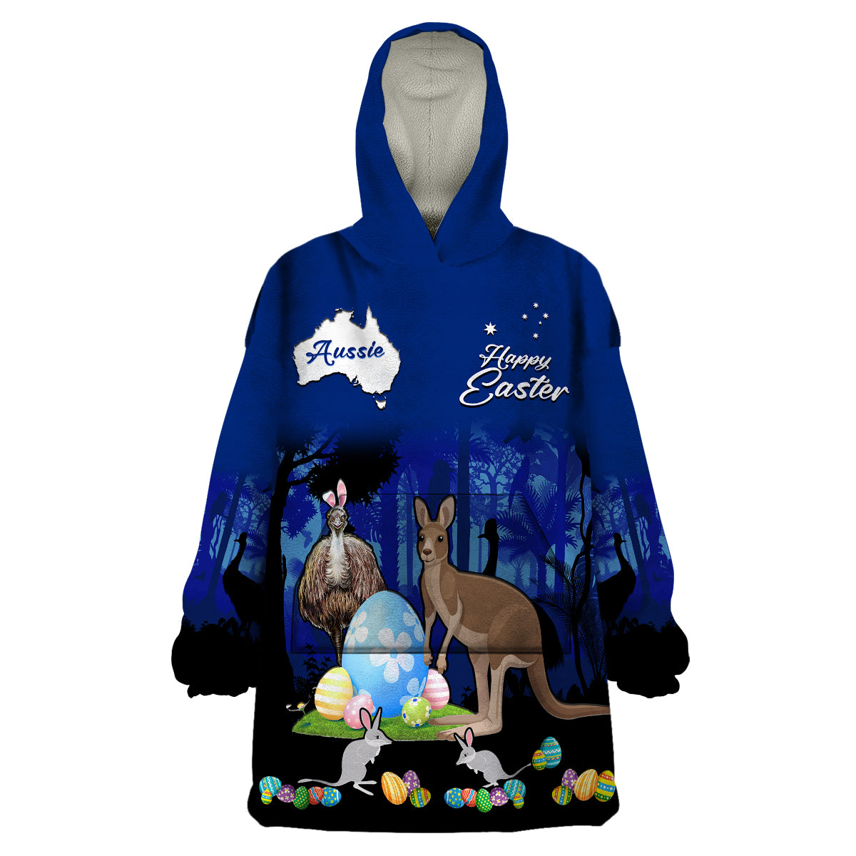 custom-personalised-australia-kangaroo-emu-and-bilby-happy-easter-day-wearable-blanket-hoodie