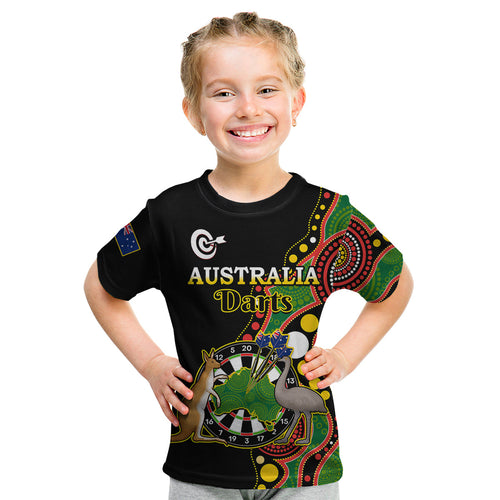custom-personalised-australia-darts-indigenous-art-mix-kangaroo-and-emu-kid-t-shirt