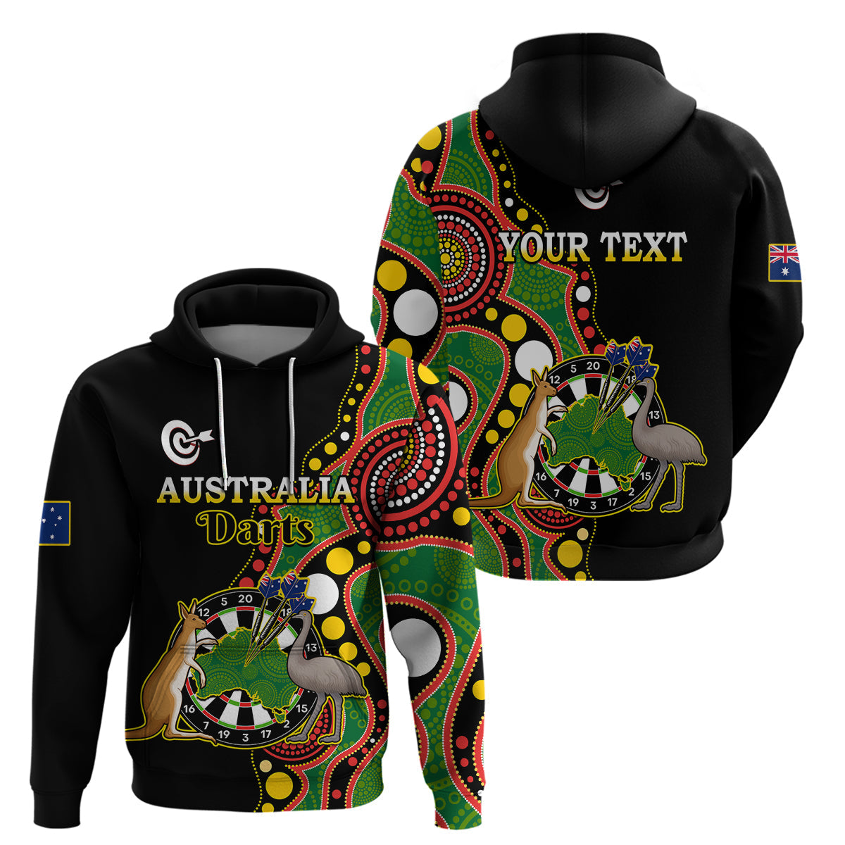 custom-personalised-australia-darts-indigenous-art-mix-kangaroo-and-emu-hoodie