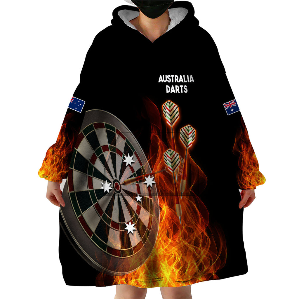 custom-personalised-australia-darts-fire-burning-black-style-wearable-blanket-hoodie