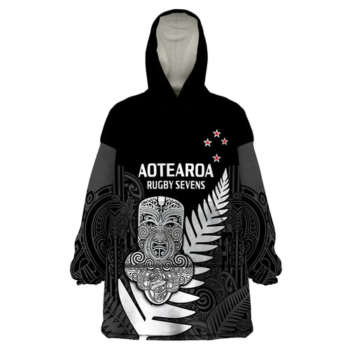 custom-text-and-number-aotearoa-rugby-sevens-all-black-tiki-fern-wearable-blanket-hoodie