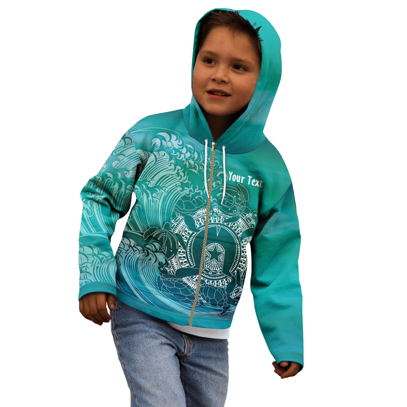 customaboriginal-kid-zip-up-hoodie-torres-strait-islands-in-wave