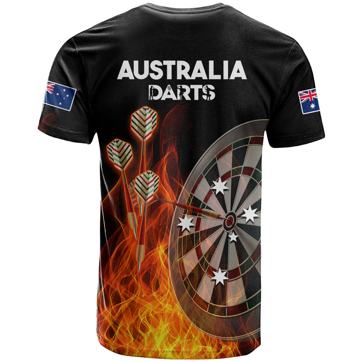 australia-darts-fire-burning-black-style-t-shirt