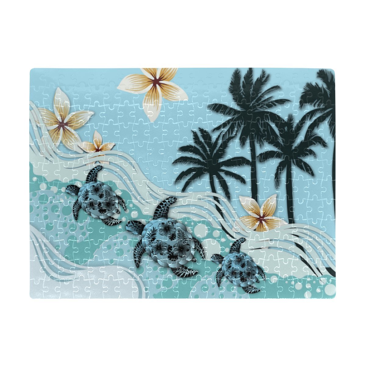 new-zealand-jigsaw-puzzle-blue-turtle-hibiscus