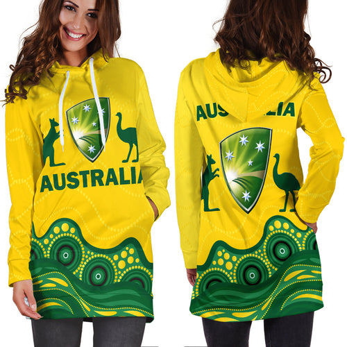 Australia Cricket Aboriginal Pattern Hoodie Dress - LT2