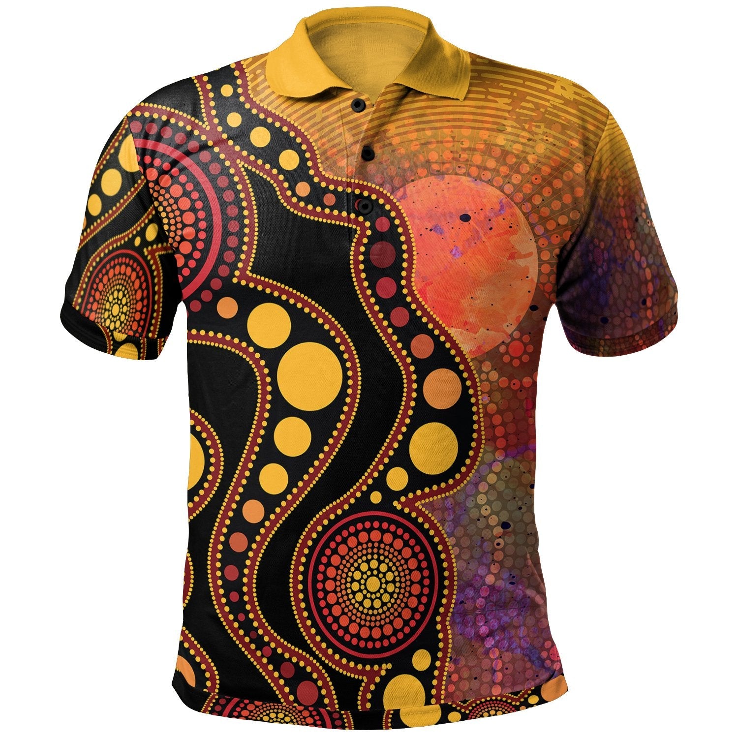 kid-aboriginal-polo-australia-indigenous-flag-circle-dot-painting-art-golden