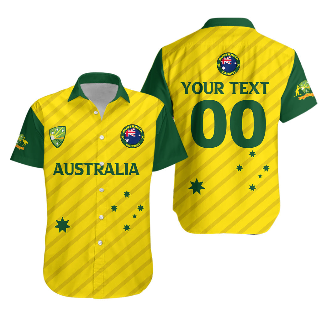 (Custom Personalised) Australian Cricket Hawaiian Shirt - National Color