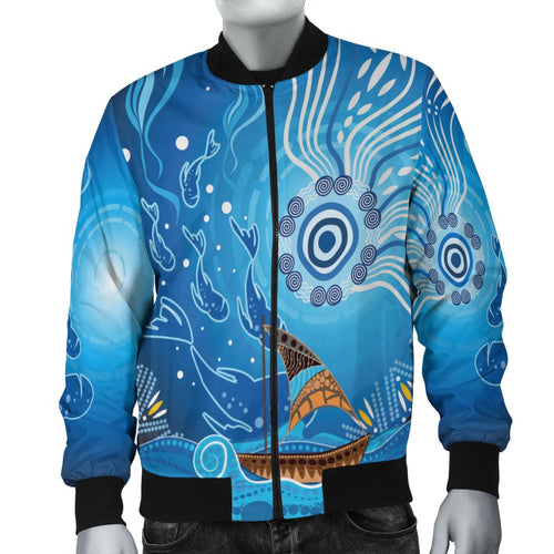 bomber-jacket-aboriginal-view-sea-with-fish-and-boat