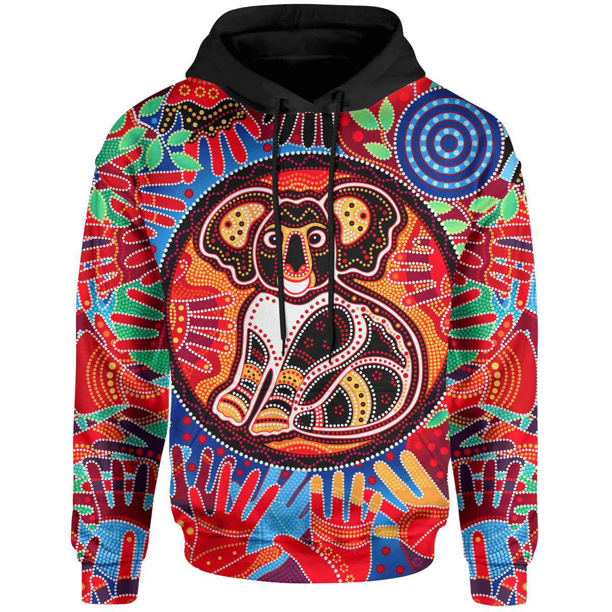 aboriginal-hoodie-koala-and-hand-art-dot-painting-hoodie