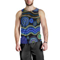 men-tank-top-aboriginal-dot-unique-style-blue