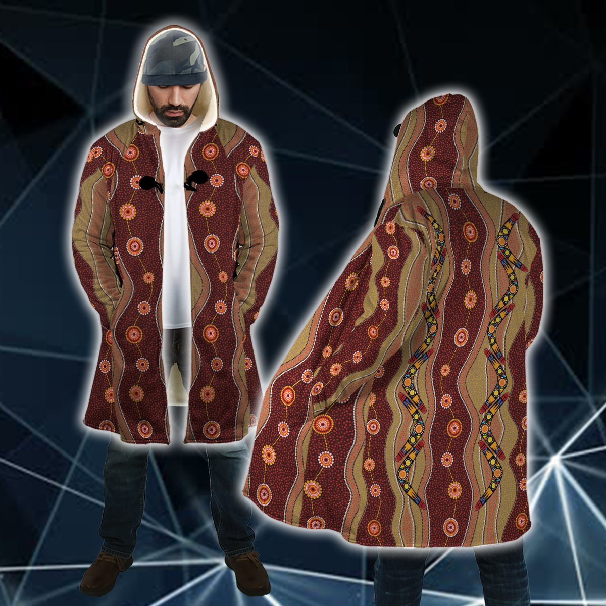 aboriginal-cloak-boomerang-patterns-circle-dot-painting