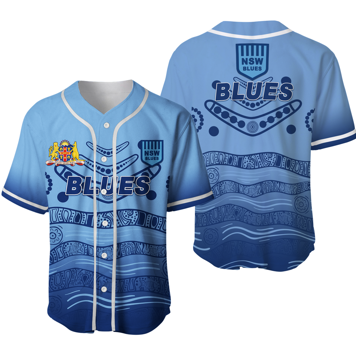 New South Wales Blues Aboriginal  Indigenous Baseball Jersey - LT12