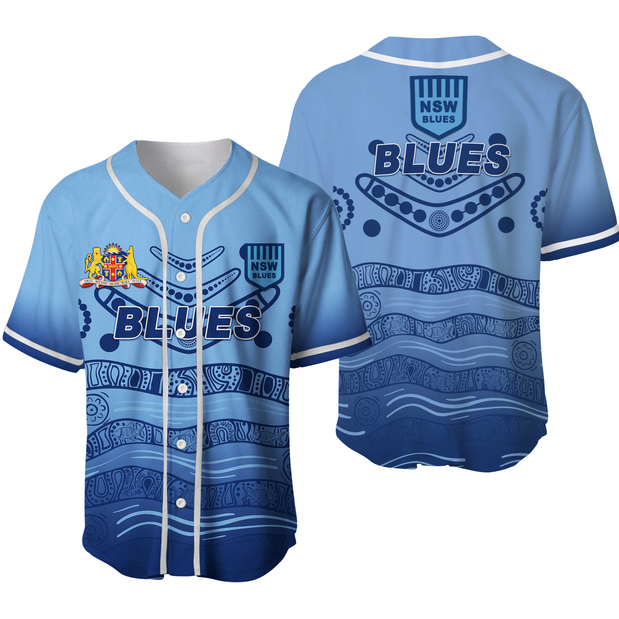 New South Wales Blues Aboriginal  Indigenous Baseball Jersey - LT12