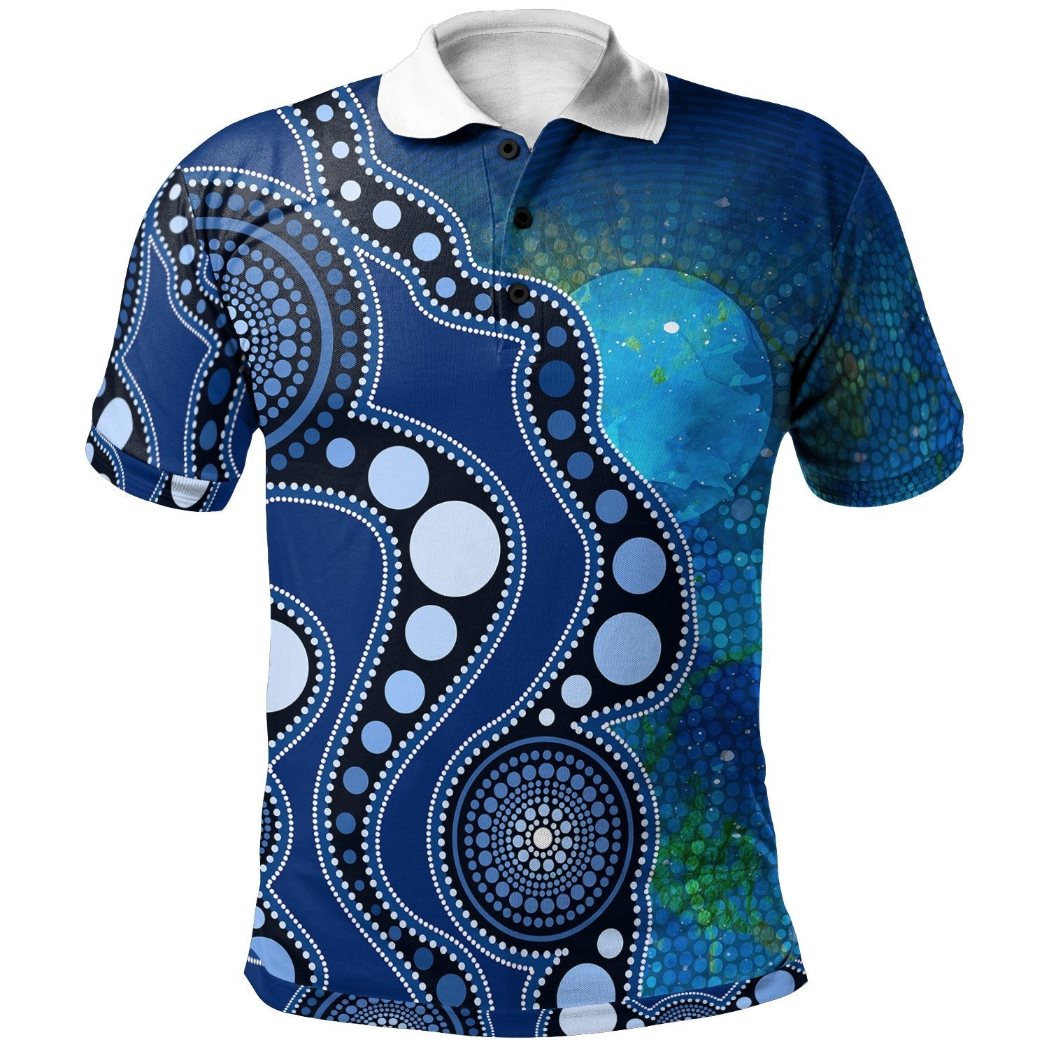 kid-aboriginal-polo-australia-indigenous-flag-circle-dot-painting-art-blue