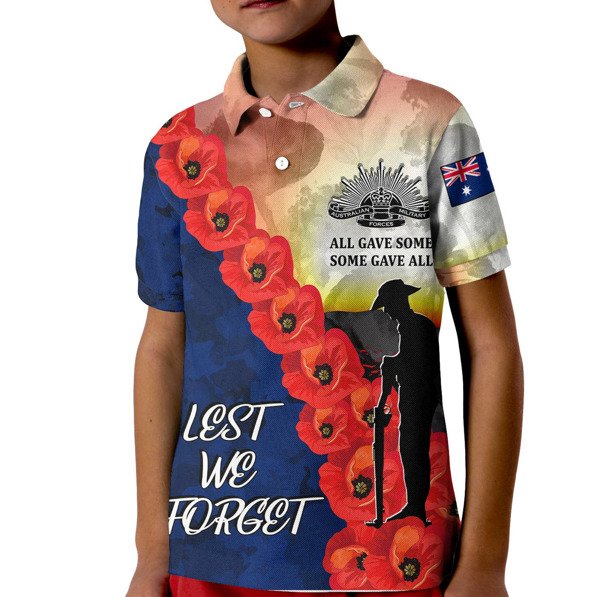 anzac-lest-we-forget-kid-polo-shirts-all-gave-some-some-gave-all