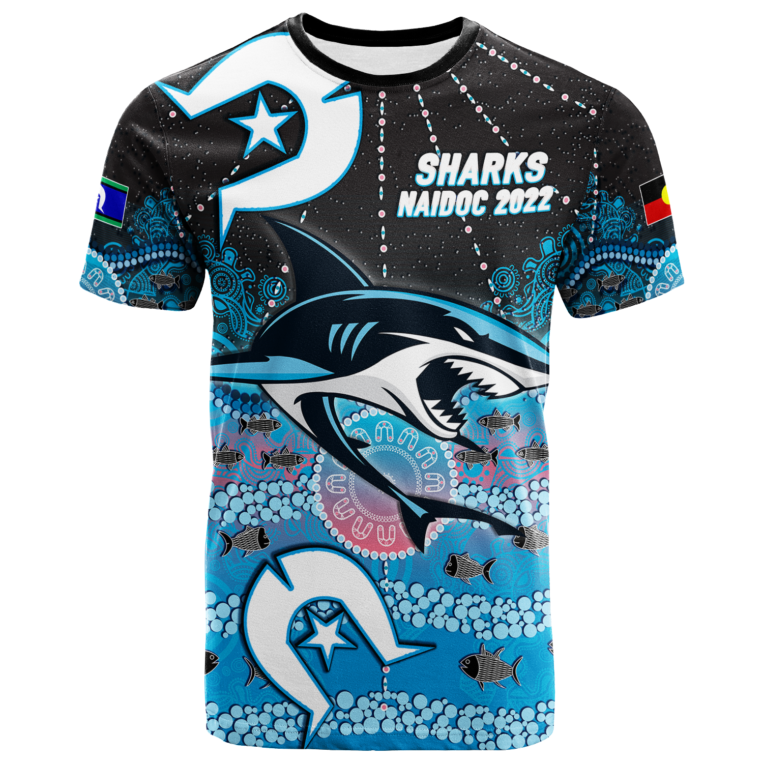 custom-personalised-sharks-rugby-naidoc-2022-aboriginal-t-shirt